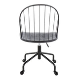 Riley - Farmhouse Adjustable High Back Office Chair - Black - Furniture Home Direct