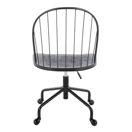 Riley - Farmhouse Adjustable High Back Office Chair - Black - Furniture Home Direct