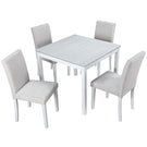 Dining Table Set With Crystal Decoration And Upholstered Chairs - Furniture Home Direct