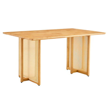 Dining Table With Imitation Rattan Design For Dining Room - Furniture Home Direct