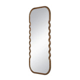 Oversized Wooden Floor Mirror With Unique Frame - Brown - Furniture Home Direct