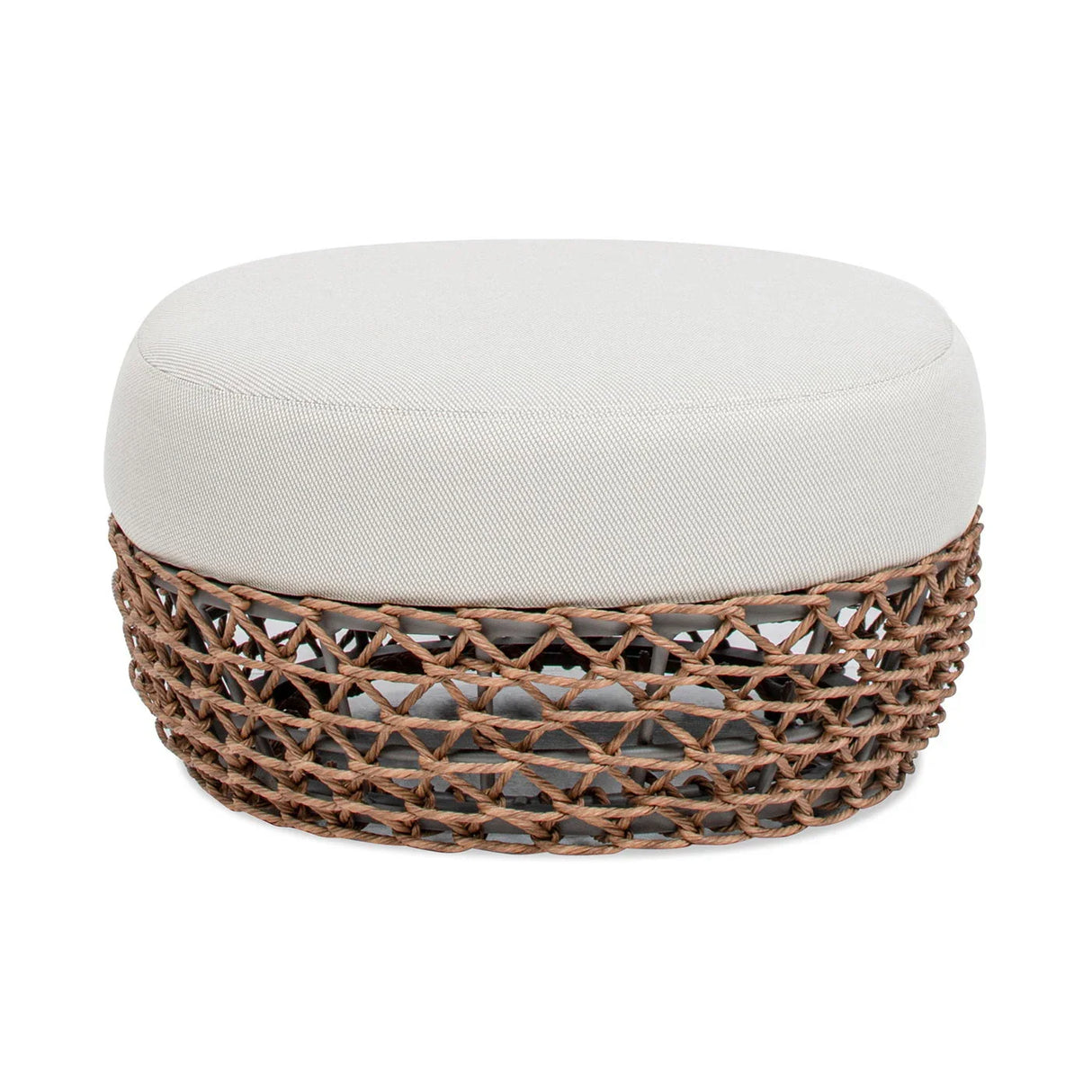 Willow - Round Upholstered Patio Ottoman - Furniture Home Direct