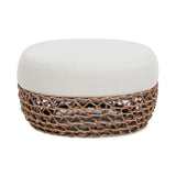 Willow - Round Upholstered Patio Ottoman - Furniture Home Direct