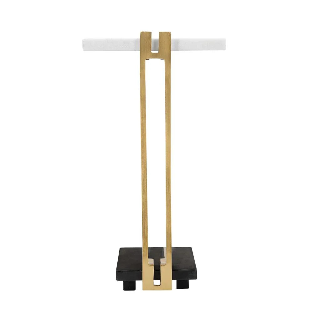 Crystal Side Table With Metal Frame, Artistic Accent Table For Living Room - Furniture Home Direct