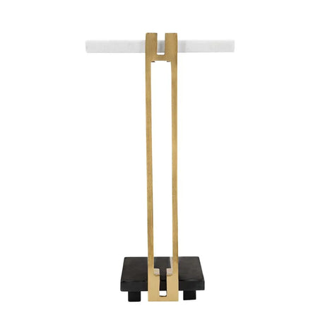 Crystal Side Table With Metal Frame, Artistic Accent Table For Living Room - Furniture Home Direct