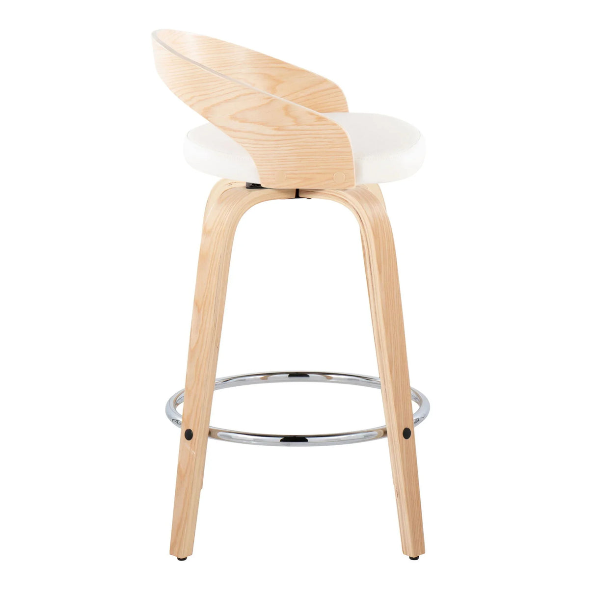 Grotto - Contemporary Fixed Height Counter Stool With Swivel With Round Footrest (Set of 2) - Furniture Home Direct