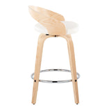 Grotto - Contemporary Fixed Height Counter Stool With Swivel With Round Footrest (Set of 2) - Furniture Home Direct