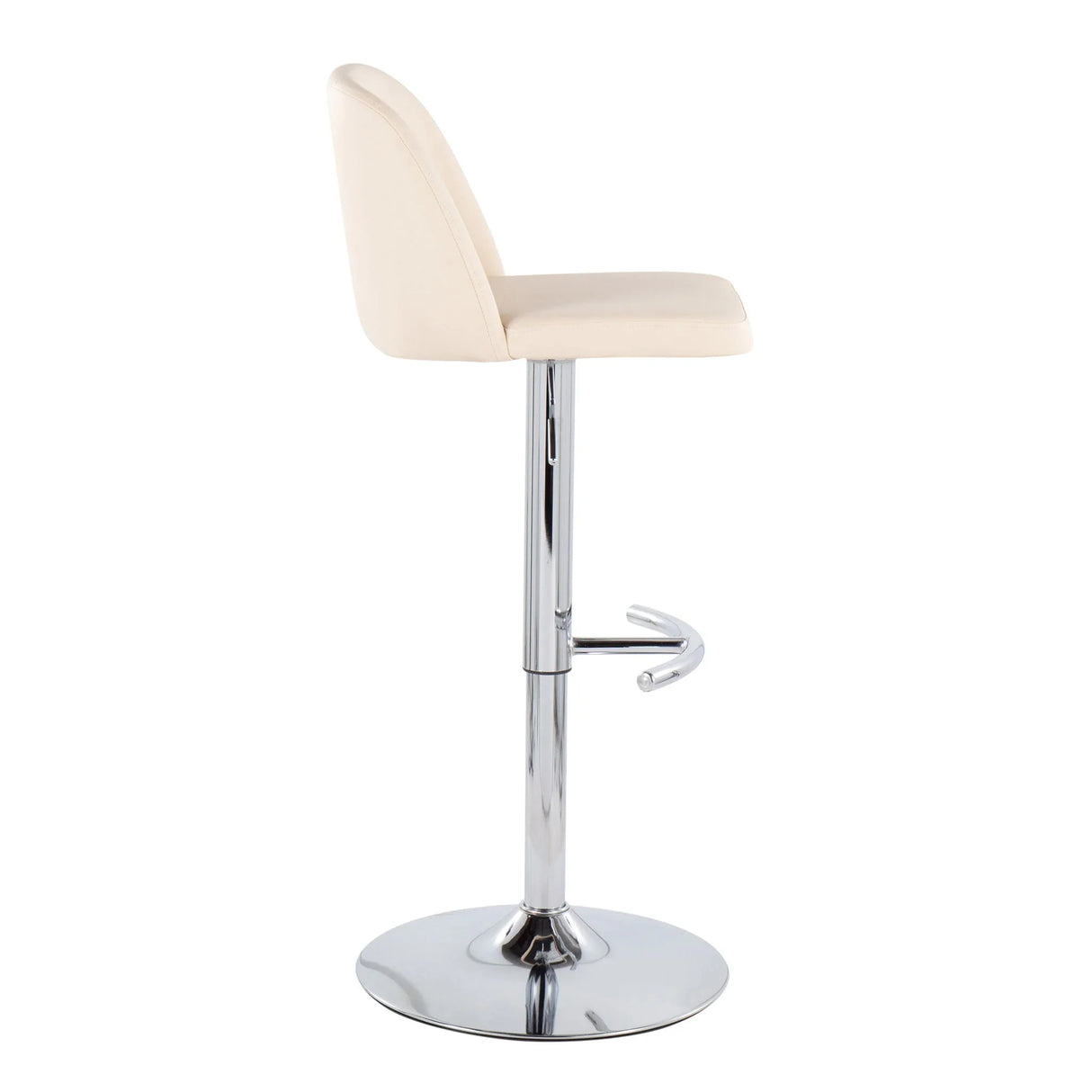 Toriano - Contemporary Adjustable Barstool With Swivel & Rounded T Footrest (Set of 2) - Furniture Home Direct