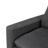 Chenille Cloud Sectional with Ottoman, Charging Ports and Three Back Pillows - Grey - Furniture Home Direct