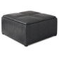Avalon - Upholstered Square Coffee Table Storage Ottoman - Furniture Home Direct