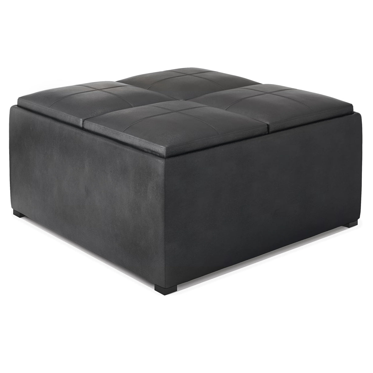 Avalon - Upholstered Square Coffee Table Storage Ottoman - Furniture Home Direct