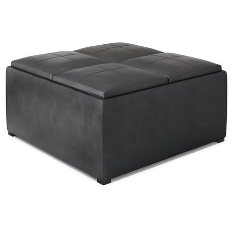Avalon - Upholstered Square Coffee Table Storage Ottoman - Furniture Home Direct