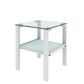 Glass Two Layer Tea Table, Small Round Table, Bedroom Corner Table, Living Room Side Table - Furniture Home Direct