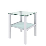 Glass Two Layer Tea Table, Small Round Table, Bedroom Corner Table, Living Room Side Table - Furniture Home Direct