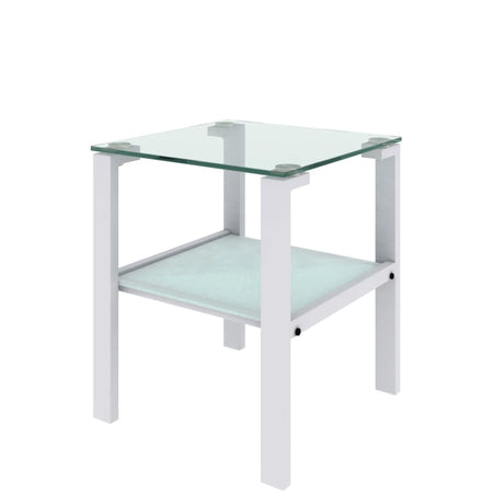 Glass Two Layer Tea Table, Small Round Table, Bedroom Corner Table, Living Room Side Table - Furniture Home Direct