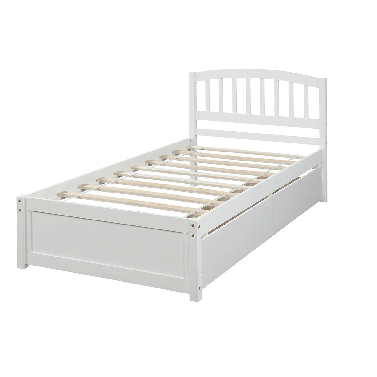 Platform Storage Bed Wood Bed Frame With Two Drawers And Headboard - Furniture Home Direct