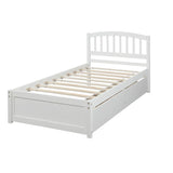 Platform Storage Bed Wood Bed Frame With Two Drawers And Headboard - Furniture Home Direct