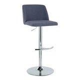 Toriano - Contemporary Adjustable Barstool With Swivel & Rounded T Footrest (Set of 2) - Furniture Home Direct