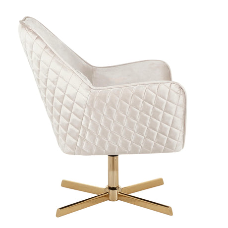 Diana - Contemporary Lounge Chair - Gold / Cream - Furniture Home Direct