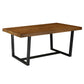 Modern Distressed Solid Wood And Metal Open Frame Dining Table - Furniture Home Direct