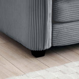 Two-Piece Corduroy Living Room Set (Sofa and Love Seat) - Gray - Furniture Home Direct