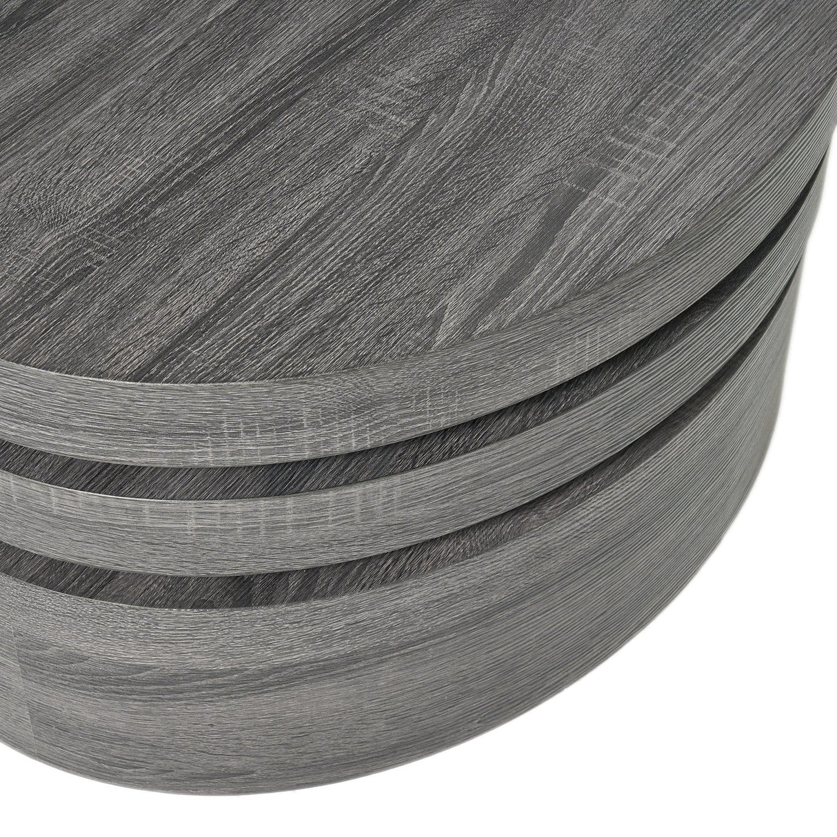 Coffee Table Nesting Set with Oval Design Matte Black - Furniture Home Direct