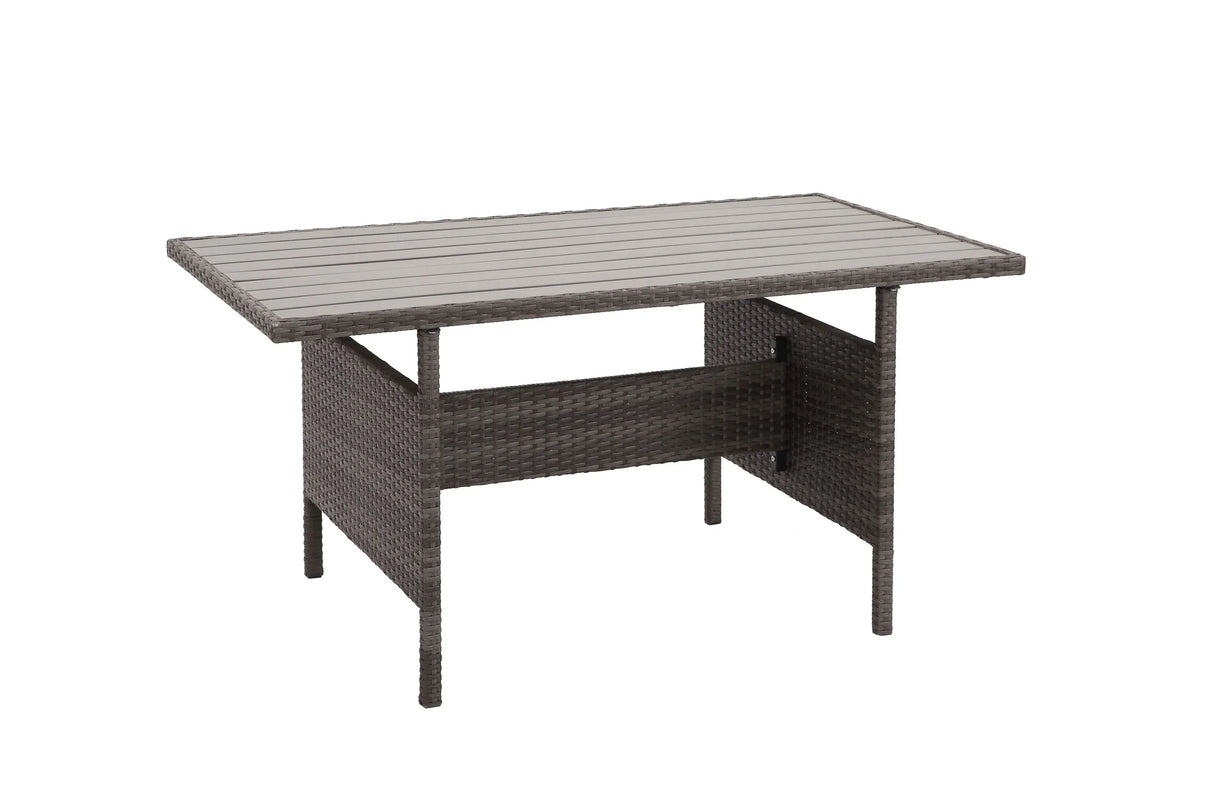 7-Piece Rattan Outdoor Sectional Set With Grey cushions - Furniture Home Direct