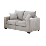 Classic Living Room Set With Pillows - Ivory - Furniture Home Direct