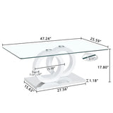 Contemporary Style Glass Top Coffee Table - Furniture Home Direct