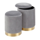 Marla - Contemporary Nesting Pleated Ottoman Set - Furniture Home Direct