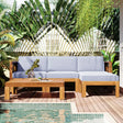 Outdoor 5-Piece Sectional With Cushions and Coffee Table - Furniture Home Direct