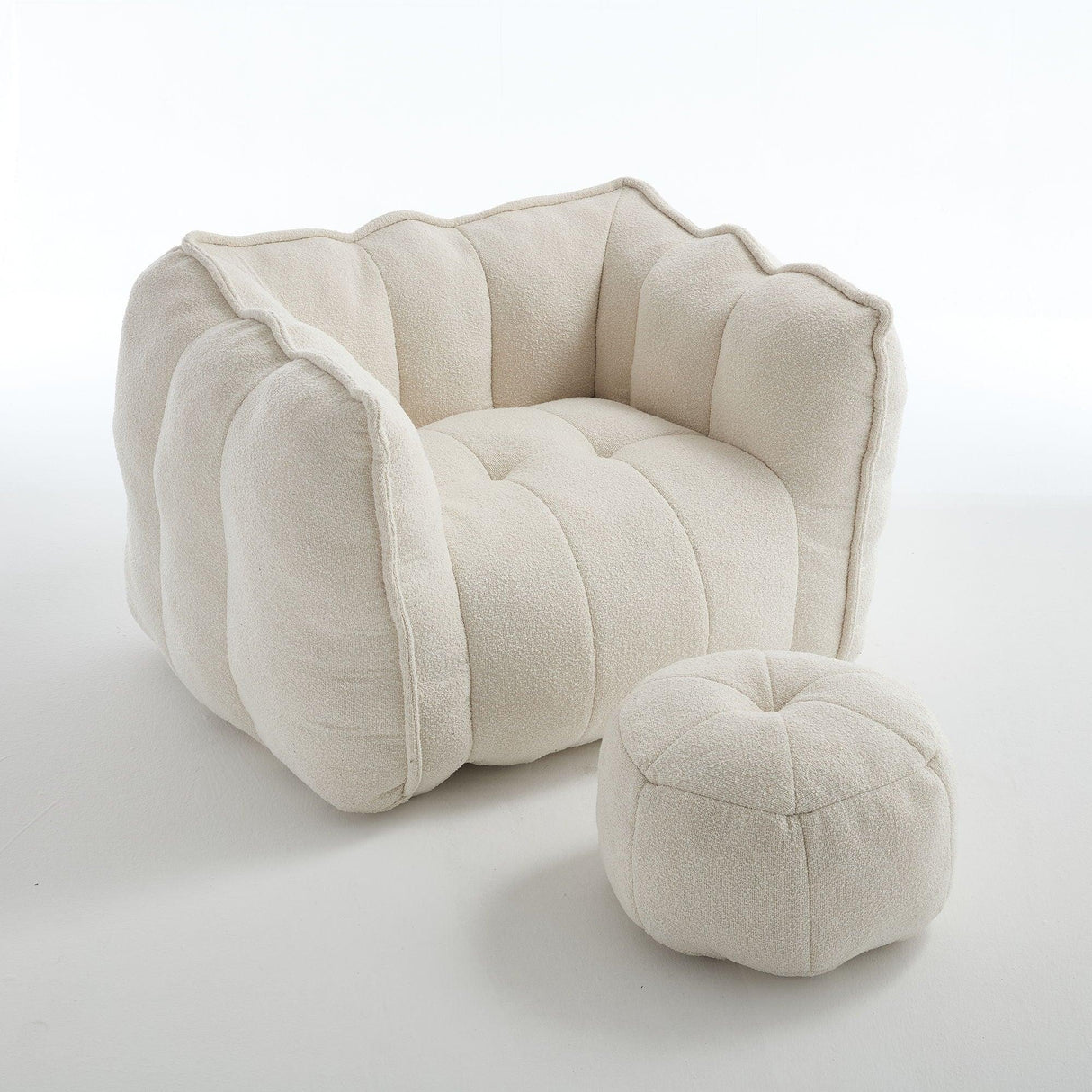Soft Chenille Bean Bag Chair With High Resilient Foam - Furniture Home Direct