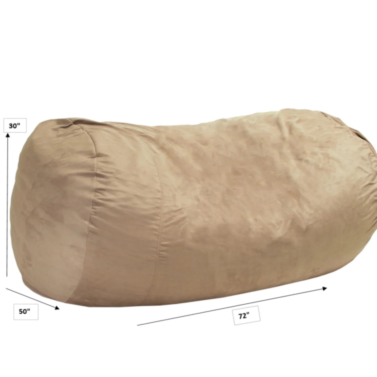 Jasper - Traditional Cylindrical Suede Bean Bag - Furniture Home Direct