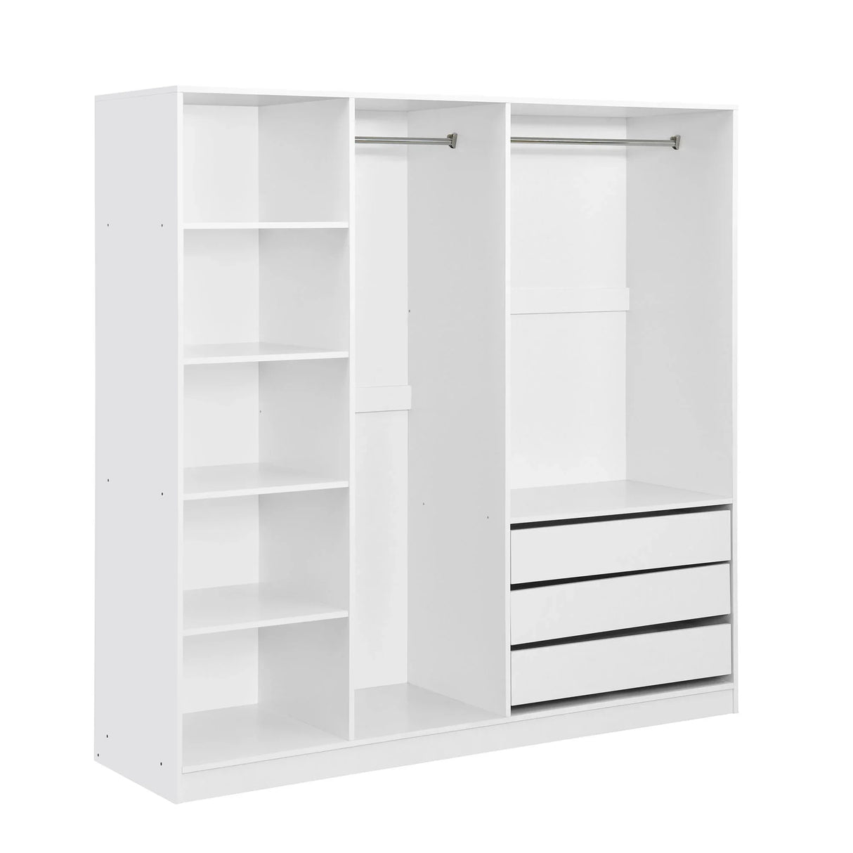 Doorless Storage Wardrobe For Dedroom With Shelves And 3 Drawers - Furniture Home Direct