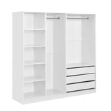 Doorless Storage Wardrobe For Dedroom With Shelves And 3 Drawers - Furniture Home Direct