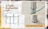 Coffee Table Two Tier Glass Top Polished Metal Legs Silver - Furniture Home Direct