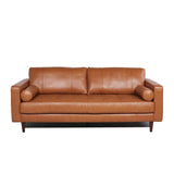 Mid-Century Tufted, Leather Sofa - Furniture Home Direct