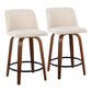 Toriano - Mid Century Modern, Fixed Height Counter Stool & Swivel And Round Footrest (Set of 2) - Furniture Home Direct