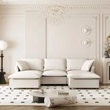 Sectional Sofa With Ottoman Cloud Couch Set With Throw Pillows, Free Combination - Furniture Home Direct
