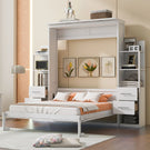 Murphy Wall Bed With Shelves, Drawers And LED Lights - Furniture Home Direct