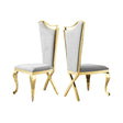 Gorgeous Streamlined High Back Fabric Stainless Steel Dining Chair (Set of 2) - Gold / Gray - Furniture Home Direct
