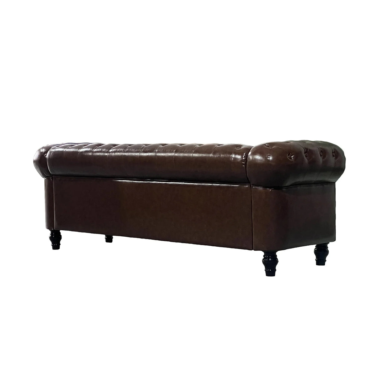 PU Upholstered Tufted Sofa - Brown - Furniture Home Direct