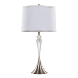 Ashland - Contemporary Crystal Table Lamp (Set of 2) - Clear Crystal / Nickel / White - Furniture Home Direct