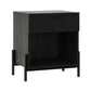 Modern Fluted Drawer Nightstand With Open Cubby Coastal - Furniture Home Direct