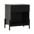 Modern Fluted Drawer Nightstand With Open Cubby Coastal - Furniture Home Direct