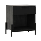 Modern Fluted Drawer Nightstand With Open Cubby Coastal - Furniture Home Direct
