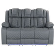 Raize - 10 Power Reclining Sofa With DDT, WC And LED - Gray - Furniture Home Direct