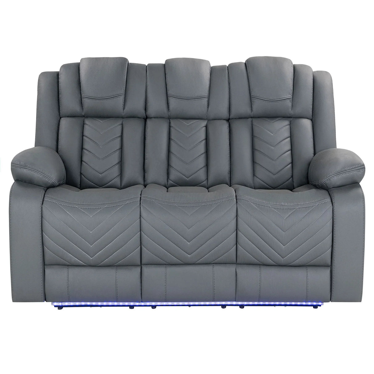 Raize - 10 Power Reclining Sofa With DDT, WC And LED - Gray - Furniture Home Direct