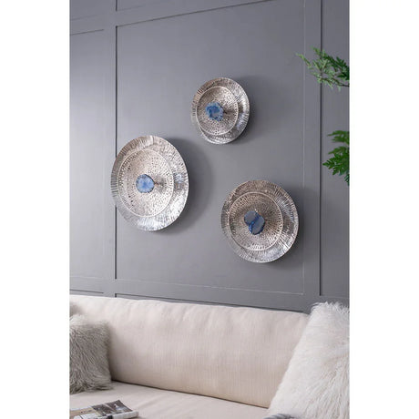 Textured Oversized Disc, Wall Decor For Living Room (Set of 3) - Multicolor - Furniture Home Direct