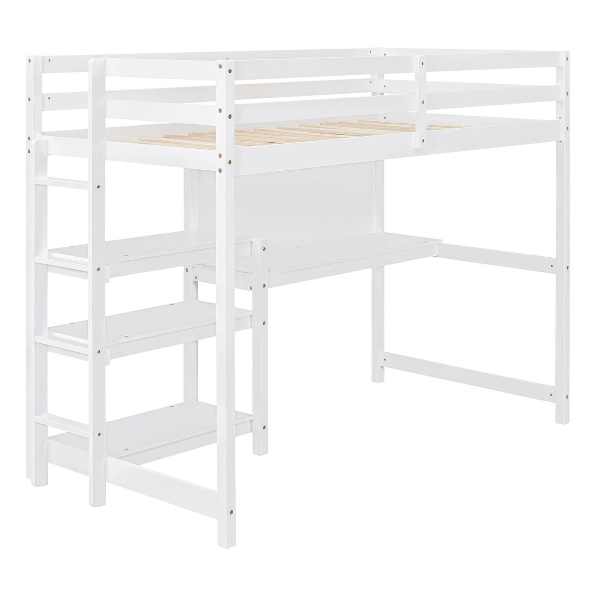 Loft Bed With Shelves, Desk And Writing Board - Furniture Home Direct
